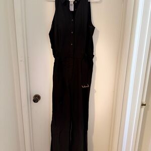 LOFT Sleeveless Black Jumpsuit